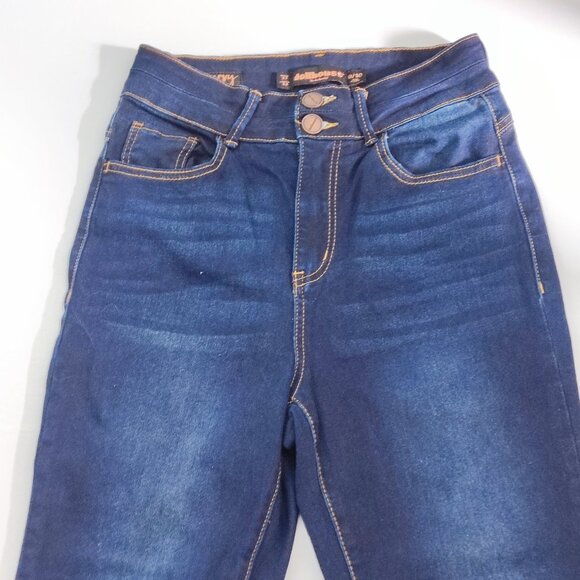 Dollhouse Curvy high-rise jeans stretch dark wash blue women's junior size 9/10 - Picture 2 of 14